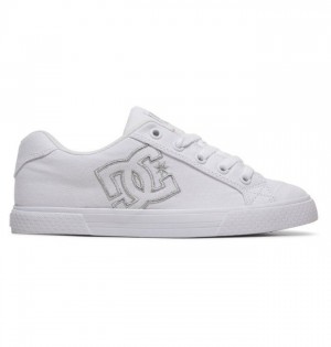 Basket DC Shoes Chelsea Canvas Femme Blanche Argent | AGHT-48157