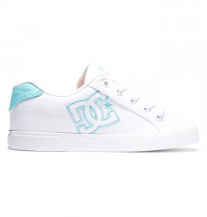 Basket DC Shoes Chelsea Femme Blanche Bleu | ALUJ-65081