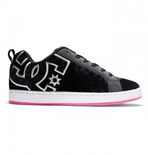 Basket DC Shoes Court Graffik Femme Blanche Noir Rose | GTRS-90264