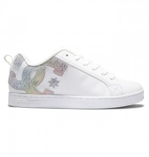 Basket DC Shoes Court Graffik Femme Blanche Multicolore | UPTQ-03961