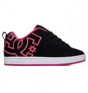 Basket DC Shoes Court Graffik Femme Noir Rose | ISYM-08714