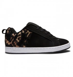 Basket DC Shoes Court Graffik Femme Noir Blanche Noir | PALR-20376