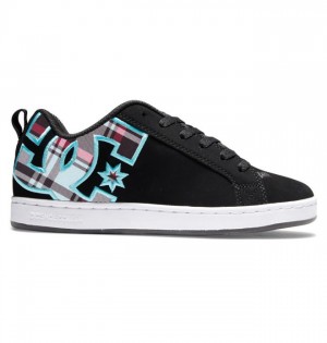 Basket DC Shoes Court Graffik Femme Noir Bleu | FWHZ-08524