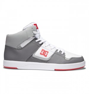 Basket DC Shoes Cure High-Top Homme Blanche Grise Rouge | XBOR-26045