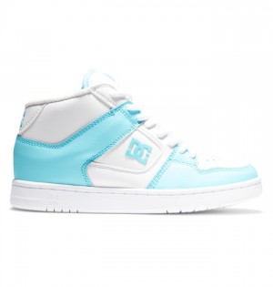 Basket DC Shoes Manteca 4 MID Mid-Top Femme Blanche Bleu | JLDH-50842