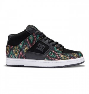 Basket DC Shoes Manteca 4 Mid-Top LE Canvas Femme Noir Multicolore | RGFE-89256