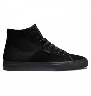 Basket DC Shoes Manual High Top Suede Homme Noir Noir Noir | ONED-12803