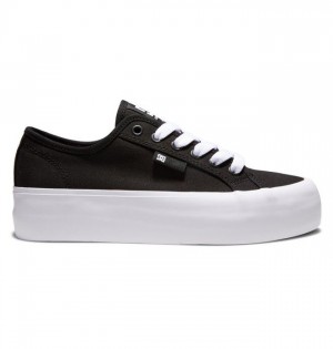 Basket DC Shoes Manual Platform Femme Noir Blanche | NFBY-14758