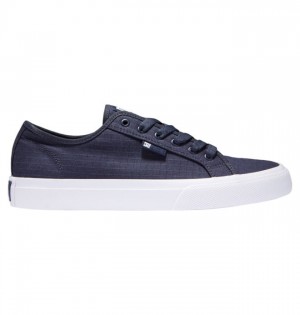 Basket DC Shoes Manual SE Canvas Homme Bleu Marine Blanche | PZQF-39685