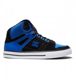 Basket DC Shoes Pure High-Top Homme Noir Bleu Royal | LPJD-19834