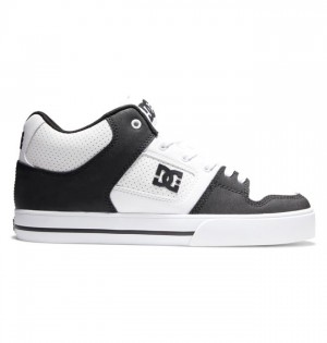 Basket DC Shoes Pure MID Mid-Top Homme Blanche Noir Blanche | OTSX-53086