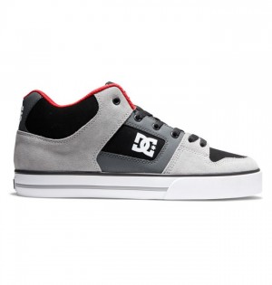 Basket DC Shoes Pure MID Mid-Top Homme Noir Grise Rouge | FEHT-25387