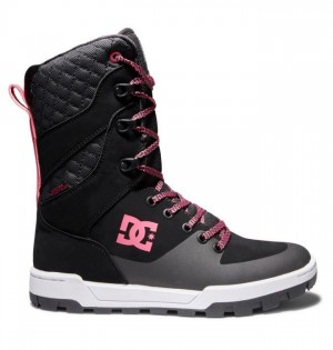 Botte Hiver DC Shoes Nadene High Leg Winter Boots Femme Noir Blanche Rose | DZFX-85419