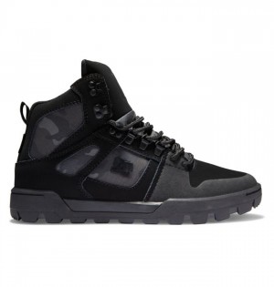 Botte Hiver DC Shoes Pure High-Top Water-Resistant Winter Boots Homme Noir Grise | GJHI-48760