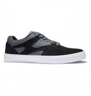 Chaussure Skate DC Shoes Kalis Vulc Homme Noir Grise Blanche | AGQE-43072