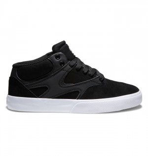 Chaussure Skate DC Shoes Kalis Vulc MID Mid-Top Homme Noir Noir Blanche | VCWG-82067