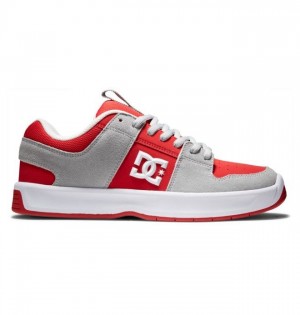 Chaussure Skate DC Shoes Lynx Zero Homme Grise Rouge | IJMD-78293