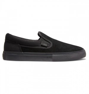Chaussure Skate DC Shoes Manual Slip On Skate Homme Noir Noir | FKSE-69084