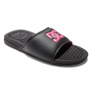 Claquette DC Shoes Bolsa Sandals Femme Noir Noir Rose | LCNQ-82516