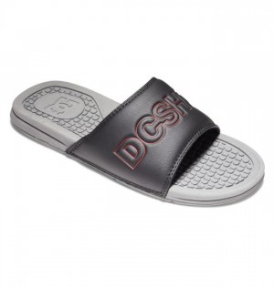 Claquette DC Shoes Bolsa Slides Homme Grise Noir Rouge | NLAM-21086
