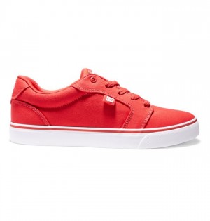 Essentials DC Shoes Anvil Canvas Homme Rouge Blanche | FRKL-16908