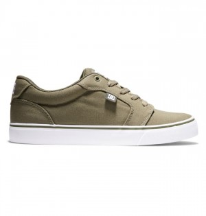 Essentials DC Shoes Anvil Canvas Homme Vert Olive Blanche | TIOR-84271