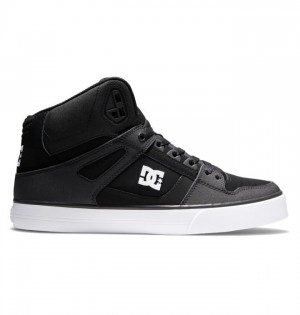 Essentials DC Shoes Pure High-Top Homme Noir Noir Blanche | FTCZ-40597