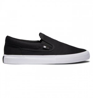 Mocassin DC Shoes Manual Slip-On Homme Noir Blanche | RVDI-07152