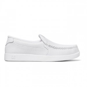 Mocassin DC Shoes Villain Slip-On Homme Blanche | MIDT-45089