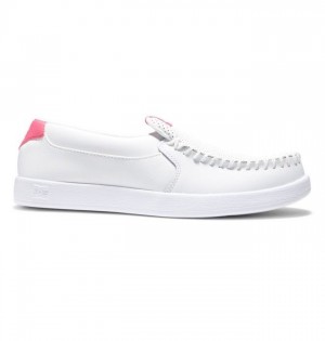 Mocassin DC Shoes Villain Slip On Femme Blanche Rose | KLRJ-52136