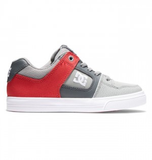 Pure DC Shoes Pure Elastic Lace Enfant Grise Grise Blanche | NQHE-91073