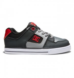 Pure DC Shoes Pure Elastic Lace Enfant Noir Grise Rouge | GROX-58209