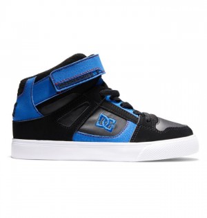 Pure DC Shoes Pure High Elastic Lace High-Top Enfant Noir Bleu Rouge | RGSZ-10246