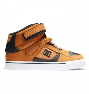 Pure DC Shoes Pure High Elastic Lace High-Top Enfant Marron Noir | YGWZ-43895