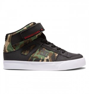 Pure DC Shoes Pure High Elastic Lace High-Top Enfant Noir Camouflage | COIK-78349
