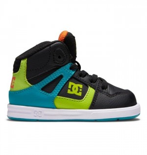 Pure DC Shoes Toddler's Pure Hi High Enfant Noir Vert Orange | WCSD-79546
